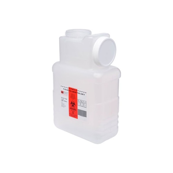 Post Medical 1.5 Gallon Leak-tight Sharps Container with Locking Screw Cap, Translucent, 22/CS 2201-LPBW-22 - main